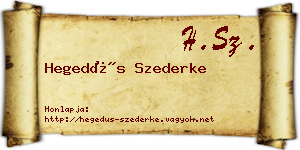 Hegedűs Szederke névjegykártya