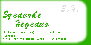 szederke hegedus business card